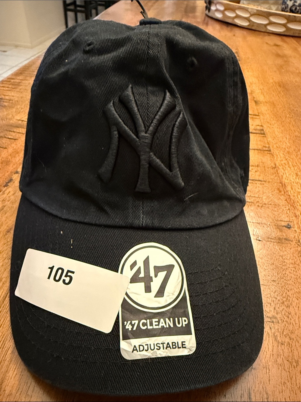 47 Black New York Yankees Clean Up Adjustable Cap